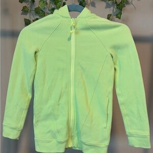 Ivivva Kids Neon Lime Zip-Up Hoodie with Hood